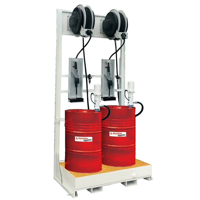 ALEMLUBE Automotive 2 Drum Lubrication Gantry 205L
