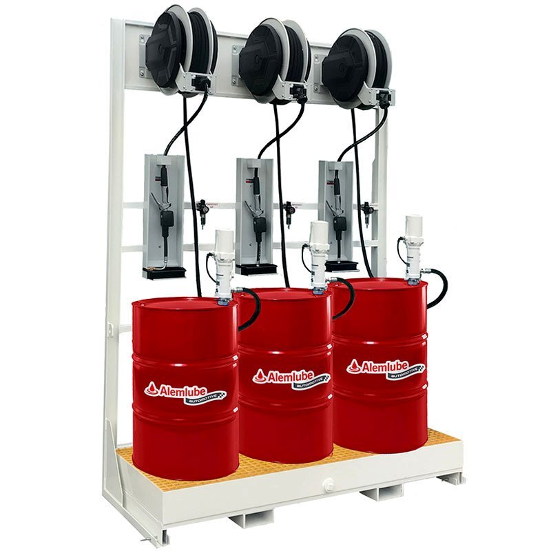 ALEMLUBE Automotive 3 Drum Lubrication Gantry 205L