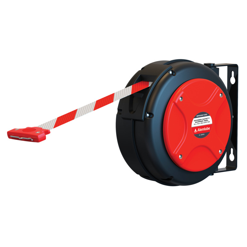 ALEMLUBE EL Series Danger Safety Barrier Reel Red/White - 16m