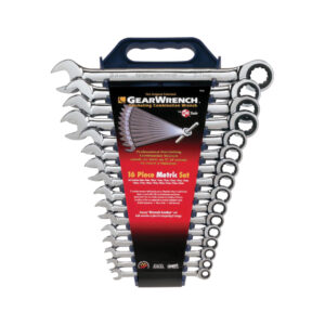 GEARWRENCH Wrench Ratchet Combination Set Met 16Pc Tray