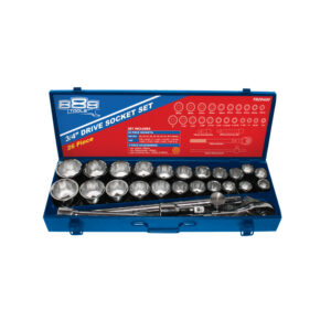 888 SERIES Socket Set 26Pc 3/4" Drive 12pt Metric/SAE - Metal Box