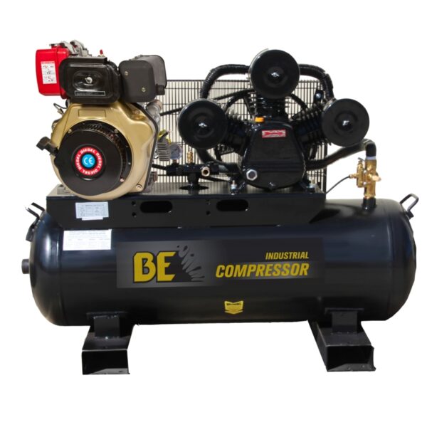 BE 160L Industrial Diesel Belt Drive Air Compressor Powered by PowerEase