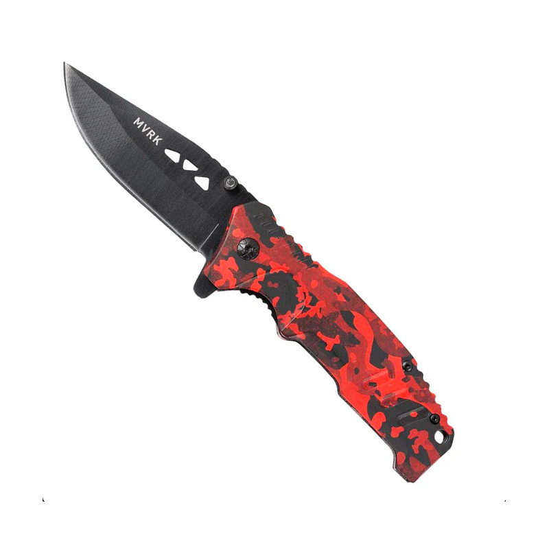 MVRK Camo EDC Folding Knife - Red