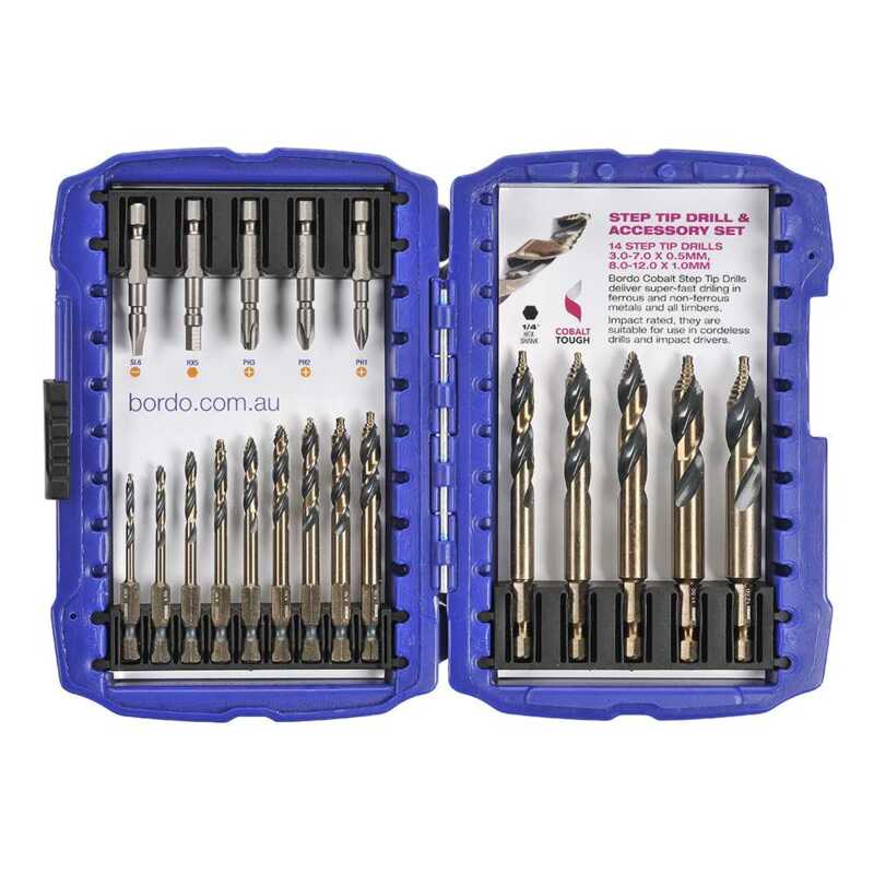 BORDO Cobalt Step Tip Drill & Accessory Set