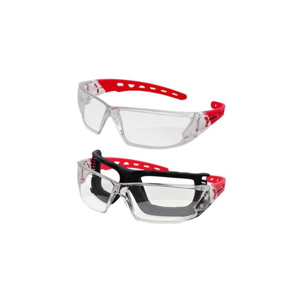 MACK Safety Spec - Chronos Clear Lens, Red Arm B