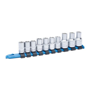 KINCROME Lok-On™ Single Size Socket Set 10mm On Clip Rail 5 Piece - Metric