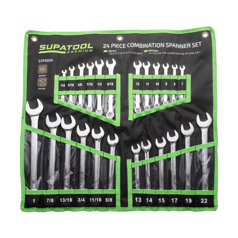 SUPATOOL Combination Spanner Set 24 Piece