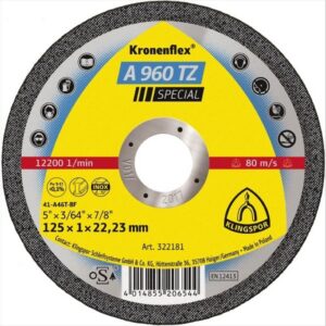 KLINGSPOR Cut Off Wheel (A980TZ) Raised Hub Inox 125 X 0.8 X 22mm