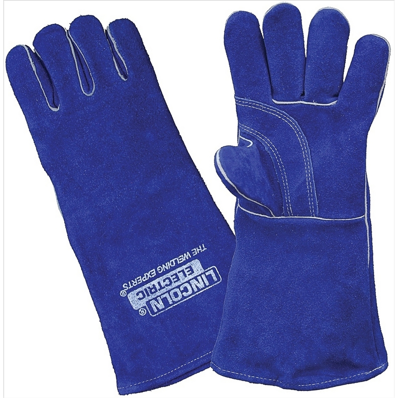 LINCOLN® Premium Leather MIG / Stick Welding Gloves - LEFTIES BLUE