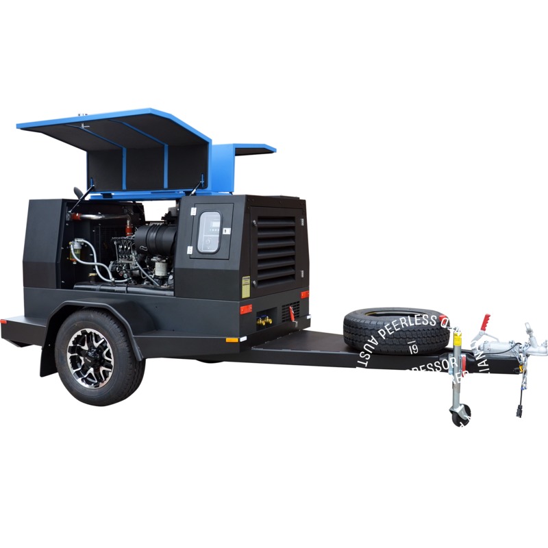 PEERLESS PRODUCTS 50hp Diesel Screw Air Compressor - Trailer Mount Model