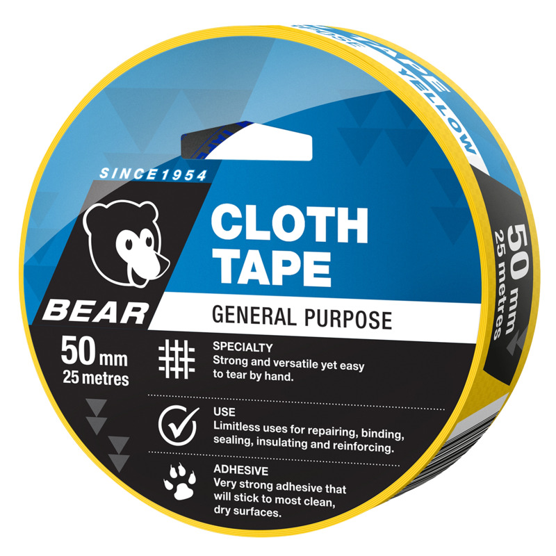 NORTON Cloth Tape 50mmx25M Yellow - Image 3