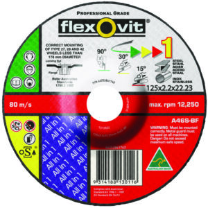 FLEXOVIT A46SBF All in One Grinding Wheel - 125 x 2.2 x 22mm