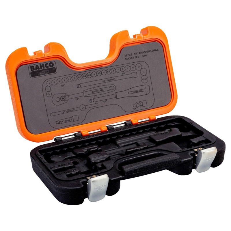 BAHCO Socket Set 34Pcs 1/4" & 3/8"