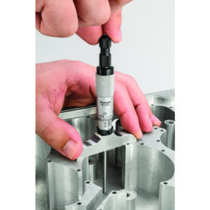 STARRETT Depth Gauge 0-3In Range 2 1/2In Base 3 Rods Case