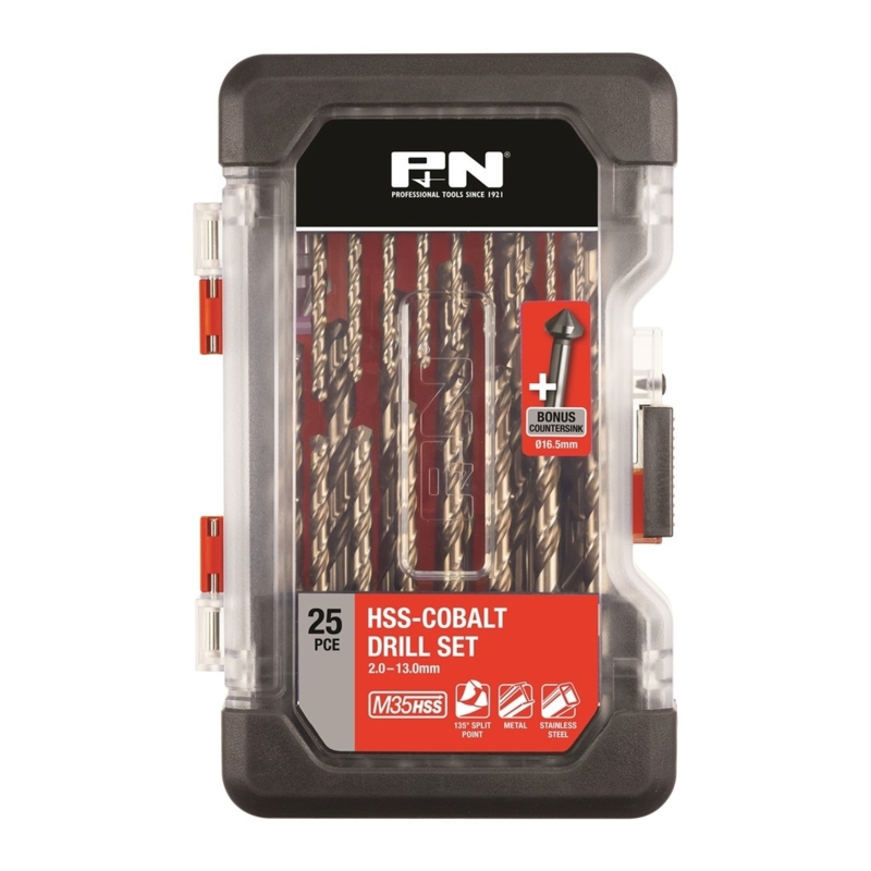 P&N WORKSHOP 2-13mm Heavy Duty Cobalt Drill 25pc Set