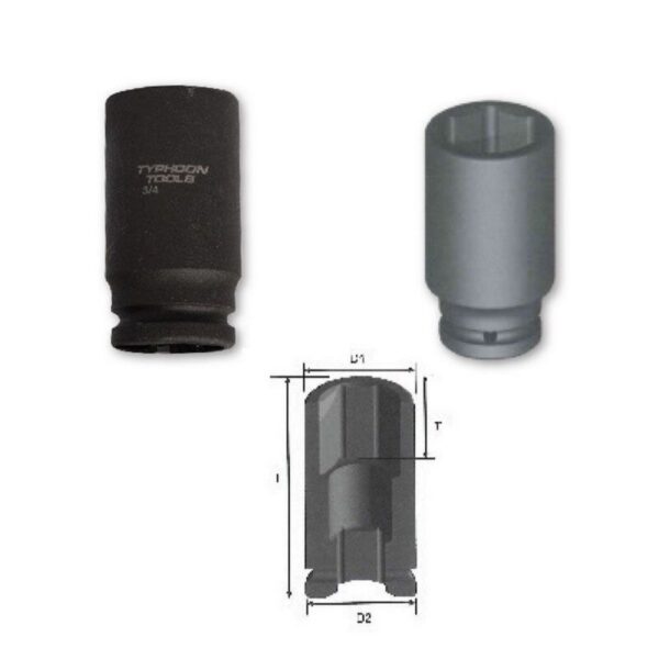 TYPHOON 3/4" Drive Deep Impact Socket 41mm