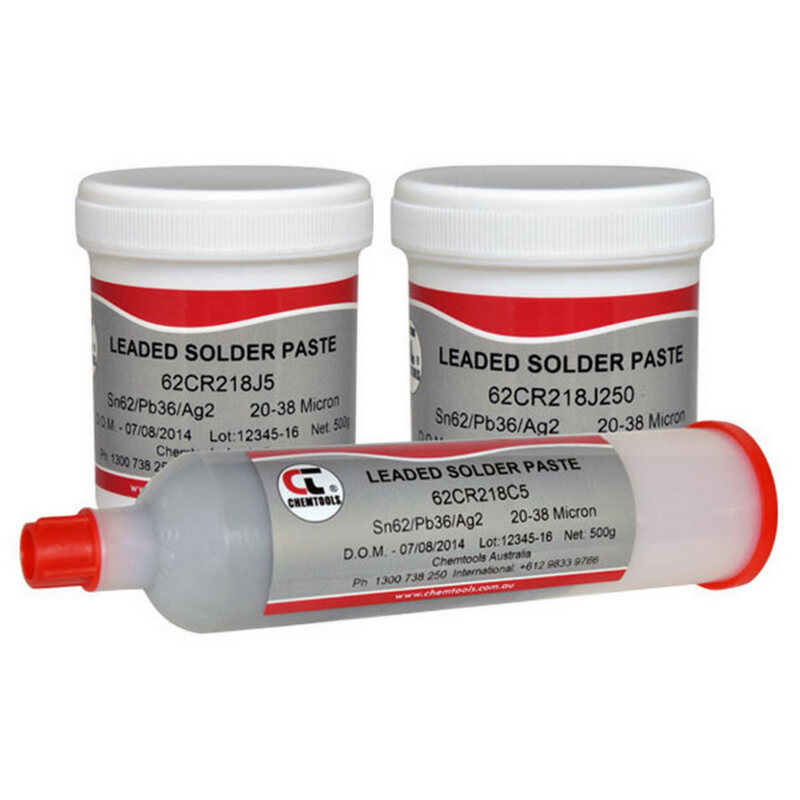 CHEMTOOLS Solder Paste Sn62/Pb36/Ag2 No Clean 500G Cartridge