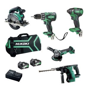 HIKOKI 18V 5.0Ah/2.5Ah Li-Ion Cordless Brushless MultiVolt 5pce Combo Kit