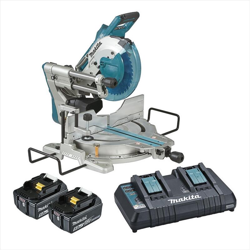 MAKITA 18Vx2 Brushless AWS 2 x 5.0Ah 260mm Slide Compound Mitre Saw Kit
