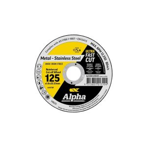 ALPHA Slab Cutting Disc 125X1.0mm Silver Series X100 Pack