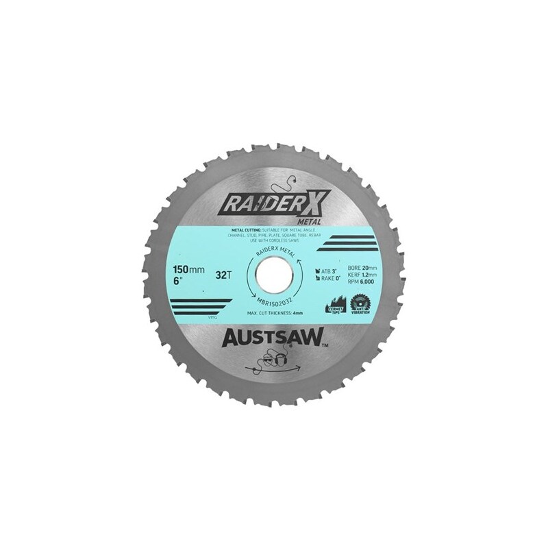 AUSTSAW RaiderX Metal Blade 150mm x 20 x 32T