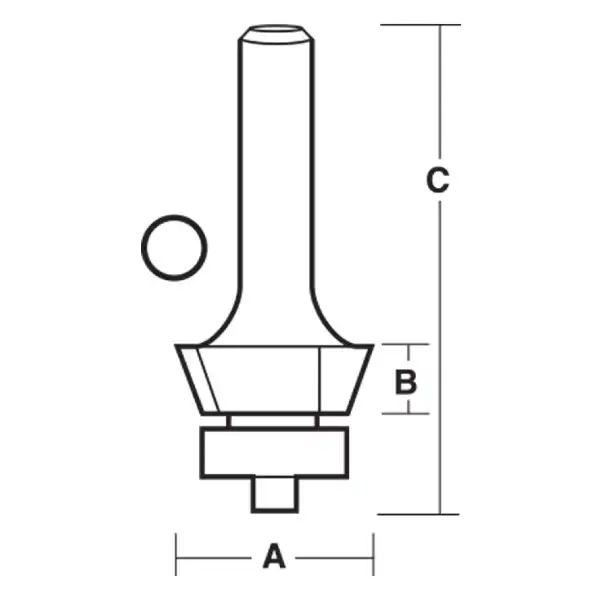 Carbitool 30 Degree Combination Flush and Bevel Trim Router Bit T192.30B - Image 2