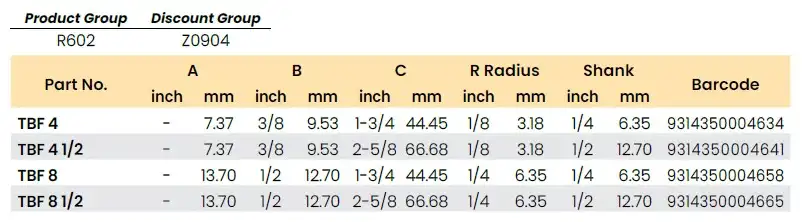 TBF8 Beading Fine Point Router Bit Carbitool - Image 5