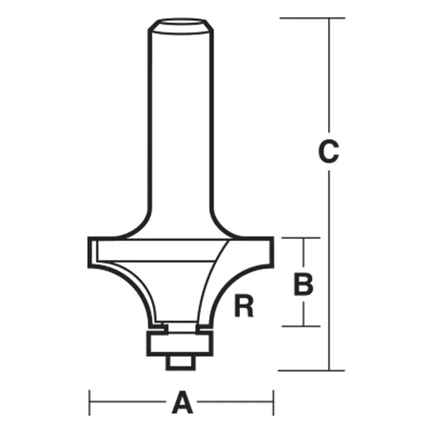 T528B 1/2 Rounding Over Router Bit with Ball Bearing Guide Carbitool - Image 2