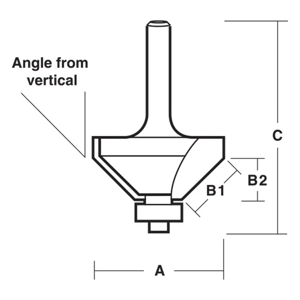 Carbitool Chamfering Router Bit with Ball Bearing Guide T924B 1/2 - Image 2