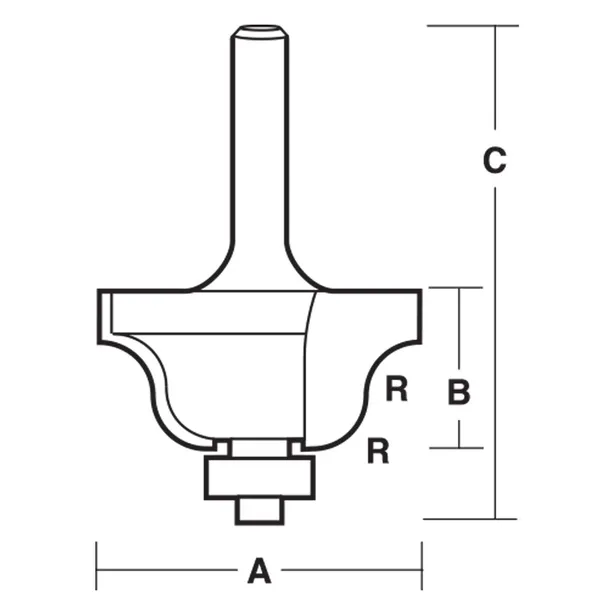 T5705B 1/2 Roman Ogee Router Bit with Ball Bearing Guide Carbitool - Image 2