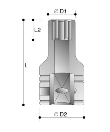 1424025 Thin Wall Impact Socket 25mm 1/2" Drive Action - Image 2