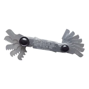268MW0052 52-Blade Thread Pitch Gauge Metric & Whitworth P&N