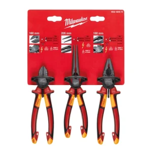 Milwaukee VDE Insulated Plier Set 3 Piece — 1000V Rated 4932464575