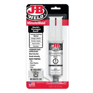 JB Weld MinuteWeld Instant Setting Epoxy — 25ml Syringe 50101