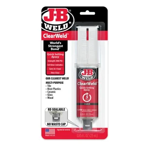 JB Weld ClearWeld Quick-Setting Epoxy — 25ml Syringe 50112