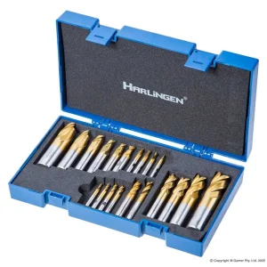 H-522-51-2S1 End Mill Set 20pc HSS TiN 2 & 4 Flute Harlingen