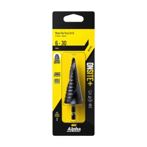9STQRM6-30SD Alpha Onsite+ Step Tip Step Drill 6–30mm 1/4" Hex Shank Alpha