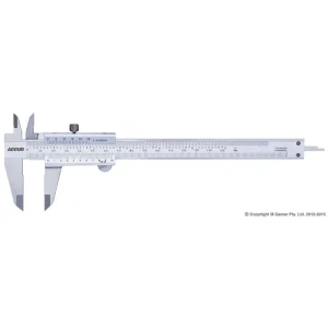Accud Dual-Scale Vernier Caliper — 0–200mm (0–8") AC-120-008-12