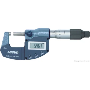 Accud Digital Outside Micrometer — 0–25mm IP65 AC-313-001-02