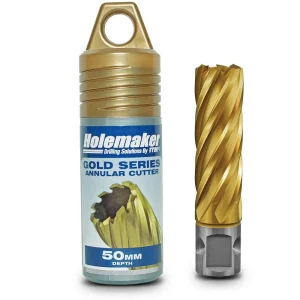 Holemaker AT2450 Gold Series TiN Annular Cutter 24mm x 50mm — 3/4" Multi-Fit Shank