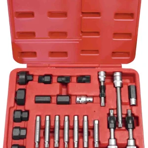 PT51007 23-Piece Alternator Freewheel Pulley Remover Kit 1/2" Drive PK Tool