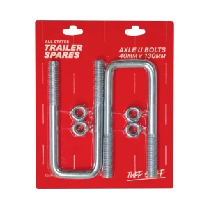R5606 U-Bolt 40mm Square Axle x 130mm 2 Pack with Nuts Allstate