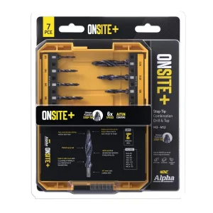 Alpha Onsite+ Step Tip Combination Drill & Tap Set — M3 to M12, 7 Piece SM7DTST