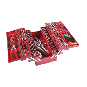Sidchrome 136 Piece Metric & A/F Tool Kit Cantilever Box SCMT10136