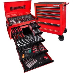 Sidchrome 204 Piece Hyper Red 13 Drawer Tool Kit SCMT10160HR