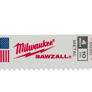 Milwaukee SAWZALL Reciprocating Saw Blade 100mm 4" 10 TPI 5 Pack 48005090