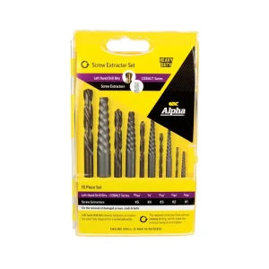 9SECOL-SET10 Screw Extractor & Cobalt Drill Set 10pc Alpha