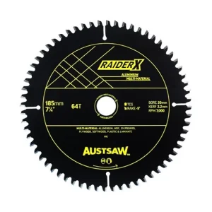 Austsaw Extreme Aluminium Circular Saw Blade 185mm 64T 20mm Bore ABRX1852064
