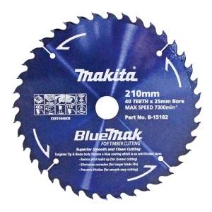 Makita Standard Wood Circular Saw Blade 210mm 40T 25mm Bore B-15182