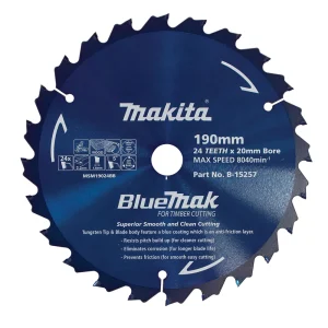 Makita Standard Wood Circular Saw Blade 190mm 24T 20mm Bore B-15257